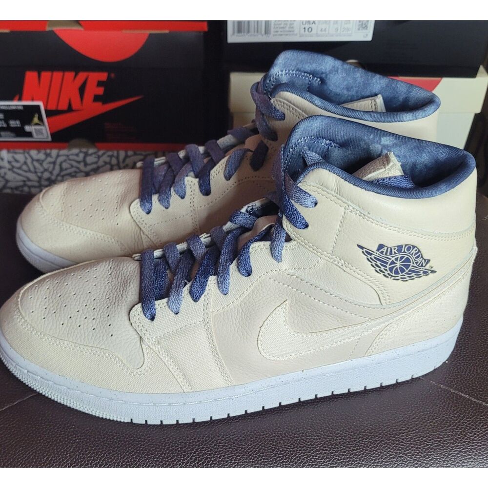 Nike Air Jordan 1 Mid SE Sanddrift Sail Navy DM9126-104 11.5W 10M New